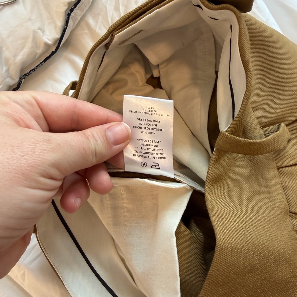 Partow Trousers Jimson Linen Blend Wide Leg Pleated Brown Size 4 - Picture 5 of 10